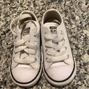 White leather toddler Converse